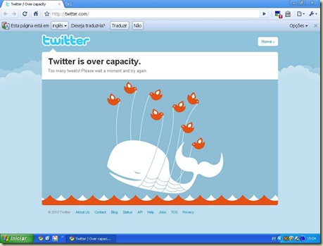 Twitter fora do ar por mais de uma hora Twitter fora do ar por mais de uma hora
