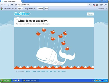 Twitter fora do ar por mais de uma hora