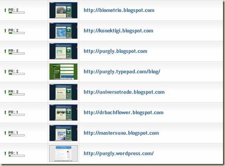 Page Rank de 11 de junho dos blogs