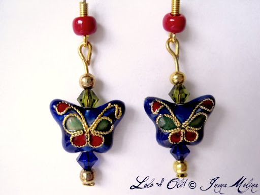 pendientes mariposa cloisone