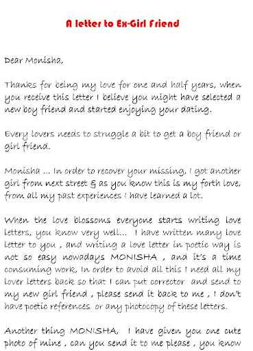 Letter for Ex-Girl Friend