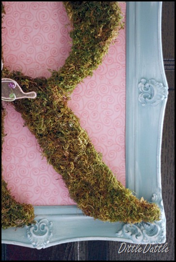 Adding color to mossy letter Wreath