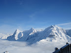 From left to right: Eiger, Monch and Jungfrau as seen from Schiltorn