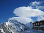 Southern wind, or more commonly known Foehn, generates this weird shaped clouds