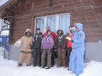 Toby and Kev (hidden) at their ski graduation ceremony :)