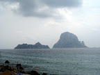 Es Vedra island on a cloudy day