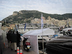 Red Bull and Toro Rosso motor home with Monte Carlo in the background