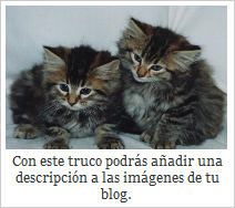 Este será el resultado Descripción en las imágenes del blog