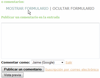 Ejemplo del formulario