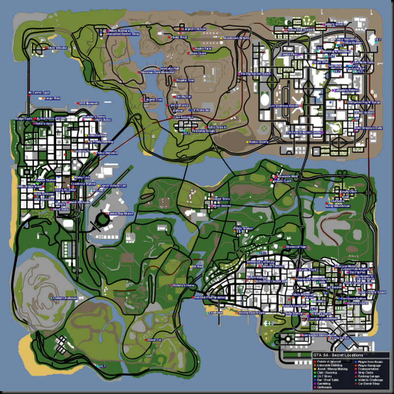 Download GTA San Andreas ALL SECRETS MAP