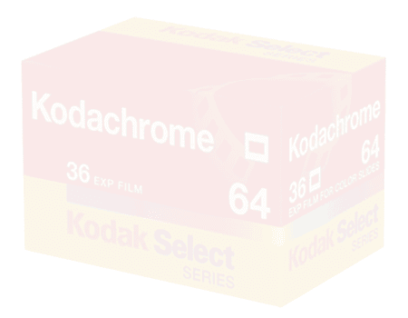 Barely visible box of Kodak Kodachrome film: disappearing