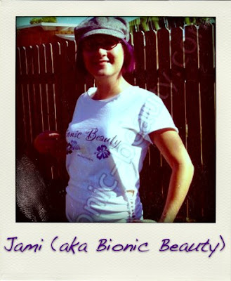 Bionic Beauty sports her T shirt