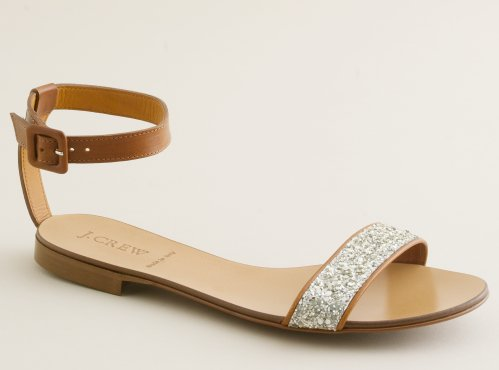 J.Crew Crushed Glitter Sandals ($98)