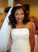 bridal make up on