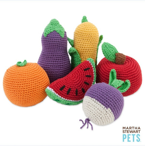 More crochet squeak toys but this time with Martha's garden in mind.