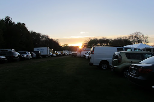Daybreak on the first day of Brimfield and the parking lots are already filling up.