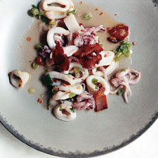Spicy Calamari with Bacon and Scallions