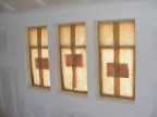 Windows covered in prep for texturing