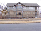 Side of house with painted trim