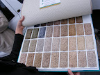 Carpet samples! We picked 'cashmere', 2nd row, 5th over