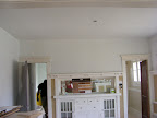 The dining room, all painted white