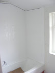 Shower with tile installed and cleaned up