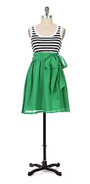 anthropologie dress green stripe