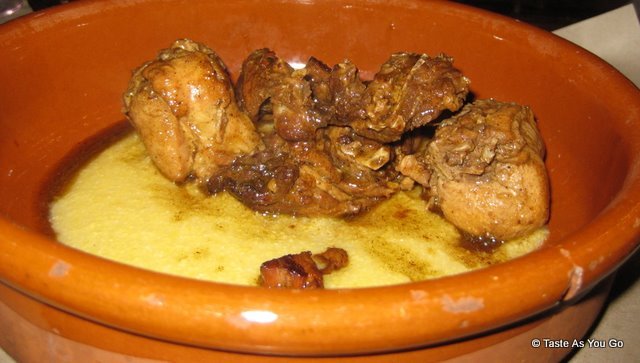 Rabbit Casalinga with Pancetta, Sage, Brown Butter, and Soft Polenta - Photo by Taste As You Go