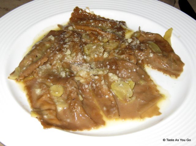 Doppio Ravioli with Chestnuts and Spit-Roasted Duck - Photo by Taste As You Go