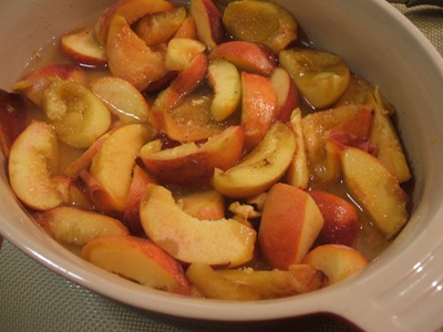 peaches ready for oven