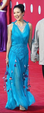 Zhang Ziyi arrive at the red carpet of the first Beijing International Film Festival