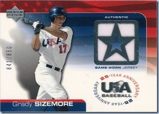 2004 Upper Deck USA Baseball Sizemore Jersey 841 of 850