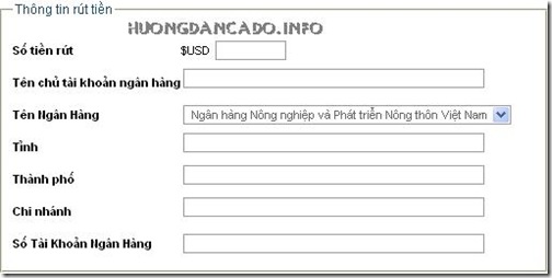 Yêu cầu rút tiền