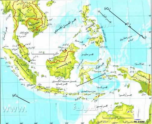خريطة اندونيسيا بالعربي | البوابة التعليمية