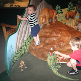 The boys really liked the dinosaurs at the science musuem