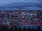 Burgos at night, you can see the cathedral lights.