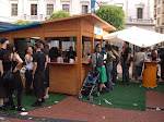 Outdoor tapas stands during the festivals of Burgos.