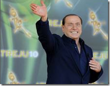 Silvio Berlusconi alla festa dei giovani del PDL