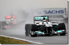 Rosberg con la Mercedes nei test di Barcellona