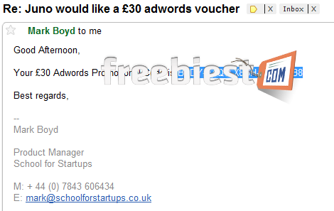 Free £30 Google Adwords Promotional Code November
