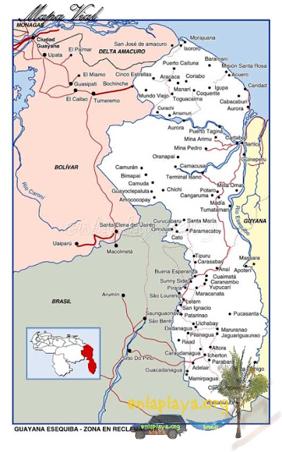Mapa vial de La Zona en Reclamación