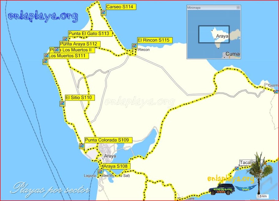 Araya - Playas desde Araya hasta El Rincon