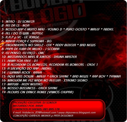Dj Soneca - Mixtape Bomba Relógio - Contra Capa