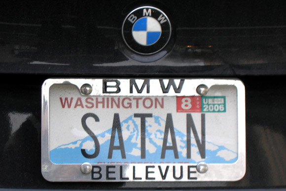 satan license plate