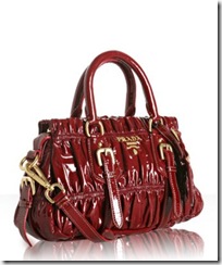 prada shirred patent lamb small tote