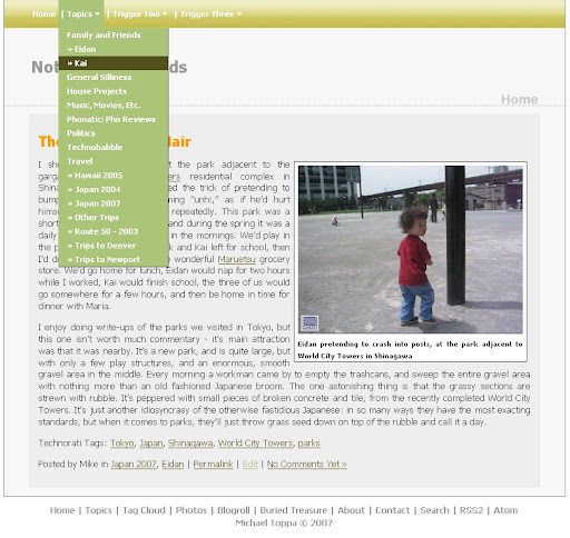 New design, with drop down menus