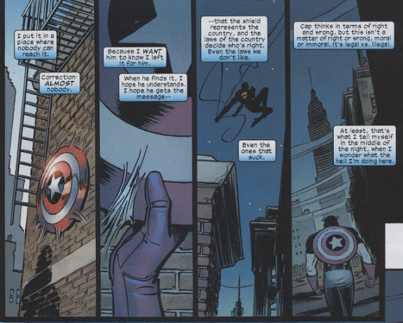 Spider Man, after a confrontation with Captain America Spider Man, after a confrontation with Captain America