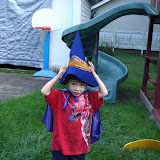 Eidan with his wizard hat and cape