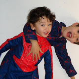 Eidan and Kai goofing around at home