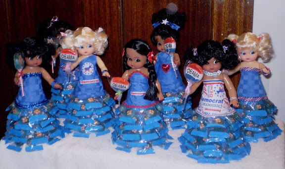 Democratic dolls with Obama candies, by Teana Allen